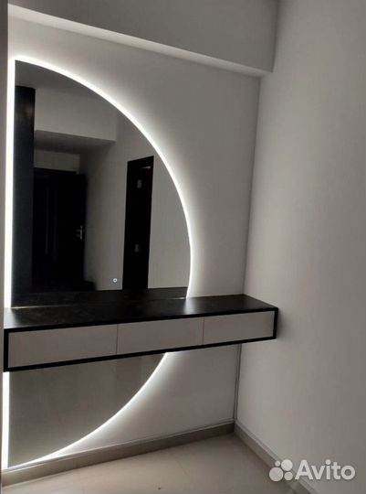 Интерьерные безрамные зеркала любой формы