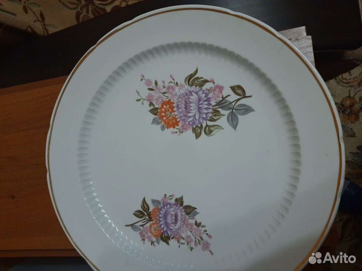 Блюдо большое d35 круглое фарфор СССР