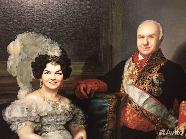 Портрет на холсте в старинном костюме