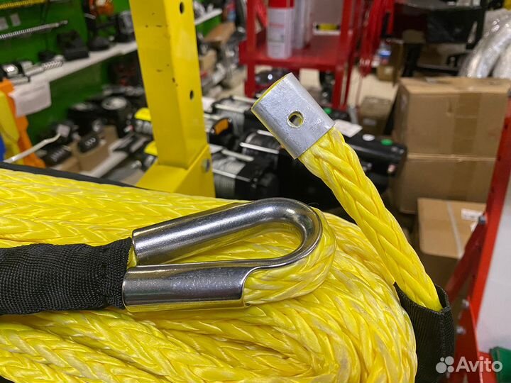 Трос синтетический для лебедки 12мм х 28м желтый