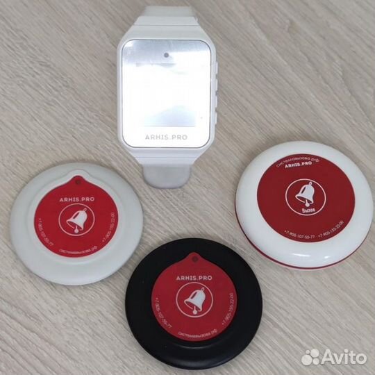 Кнопка вызова официанта в ассортименте с часами