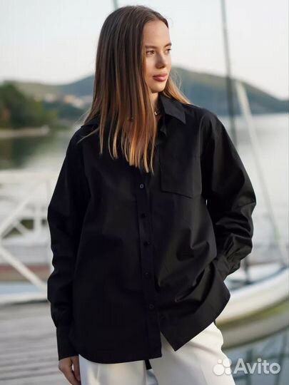 Рубашка черная oversize