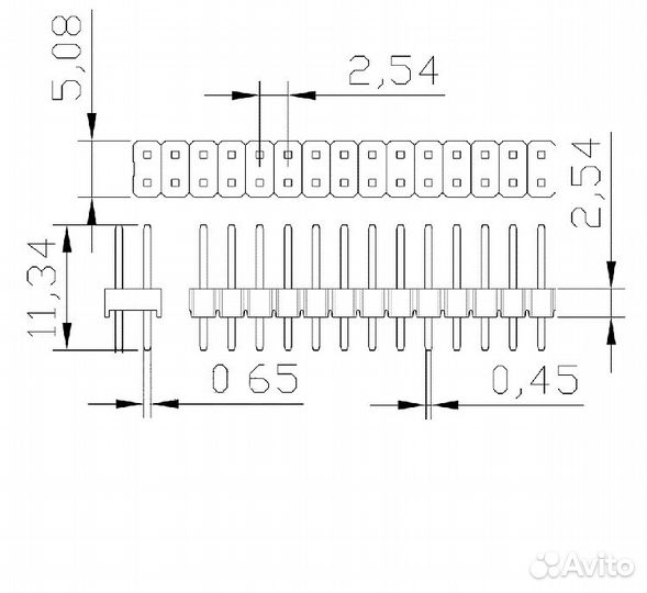 Разъём 40pin 2.54 Dupont для Arduino