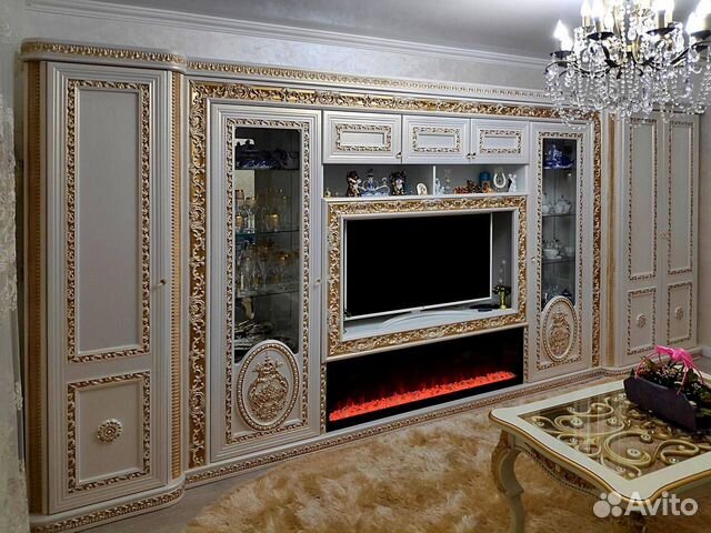 Мебель для гостиной с камином