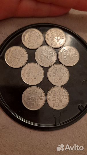 Монеты republic of namibia 10c 9шт цена договорная