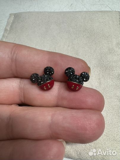 Сережки Микки Маус Swarovski оригинал