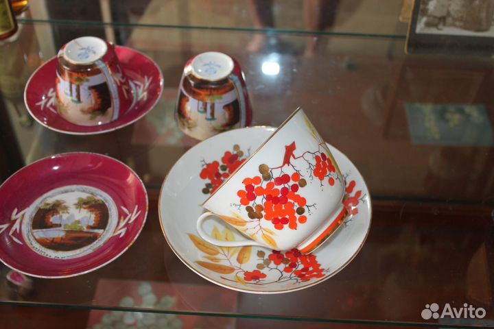 Редчайшая огромная чайная пара лфз Рябина