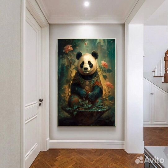 Картина маслом панда