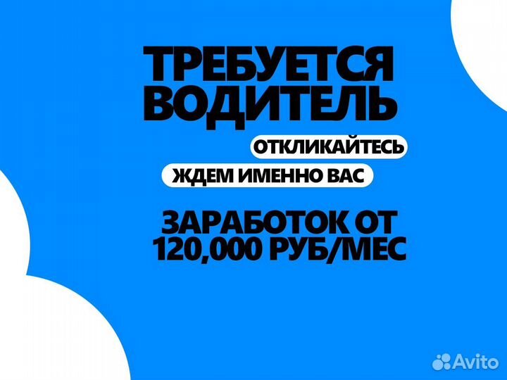 Требуется водитель. График свободный