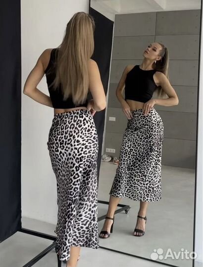 Леопардовая юбка женская
