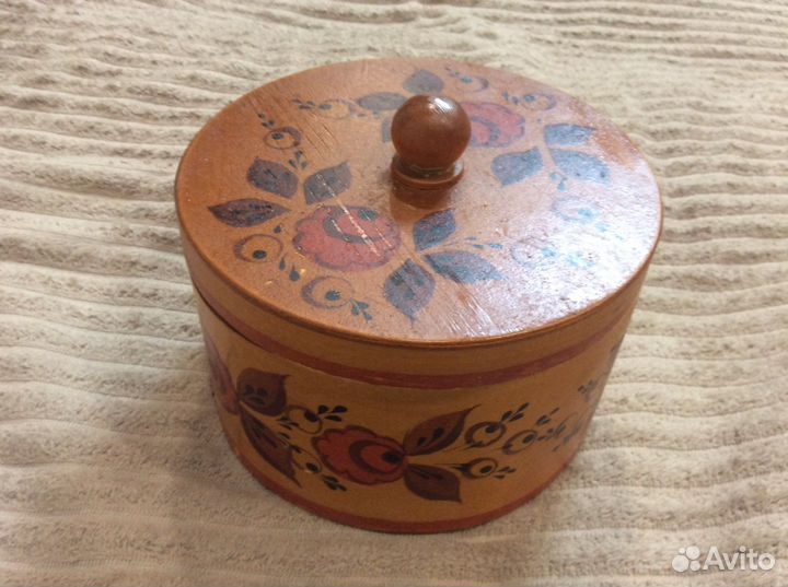 Шкатулка метталлическая с ручной росписью винтаж