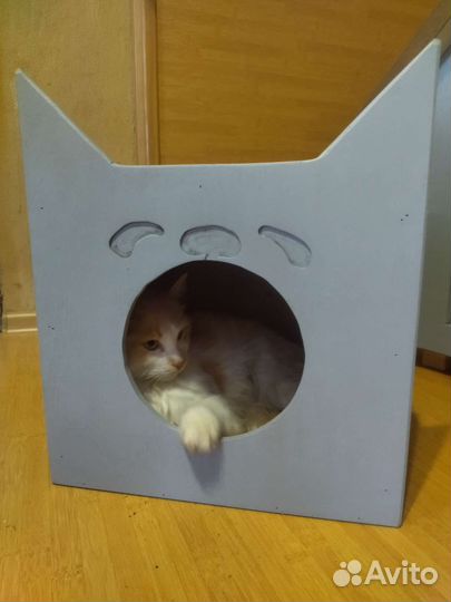 Кошачий домик теплый домик