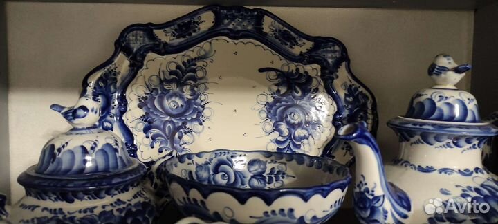 Набор посуды гжель