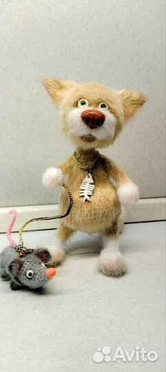 Кот и мышь ручной работы