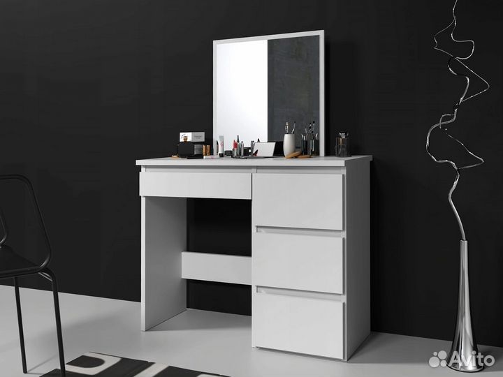 Белый Косметический Стол Сура с Зеркалом