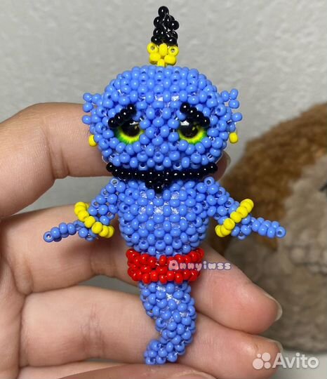 Джин амигуруми из бисера