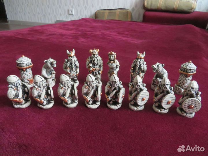 Гипсовые шахматы ручной работы