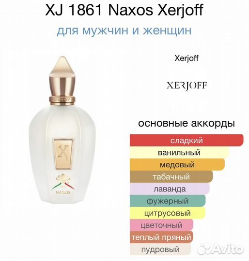 Продам на распив xerjoff 1861 naxos оригинал