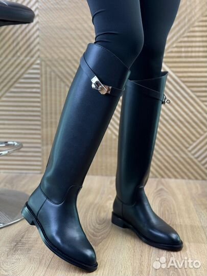 Сапоги Hermes натуральная кожа