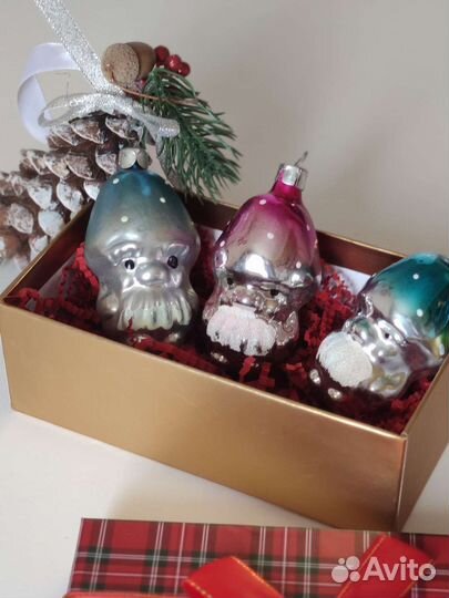 Елочная игрушка СССР Дед мухомор гриб гном