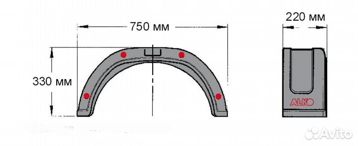 Пластиковые крылья для легкового прицепа R 13