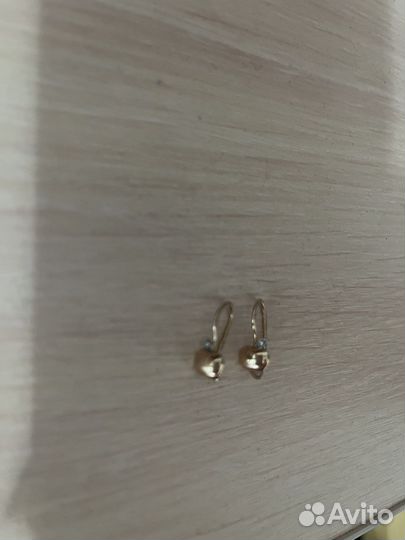 Детские золотые сережки