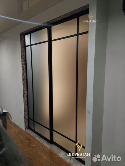 Перегородка межкомнатная стеклянная, раздвижная