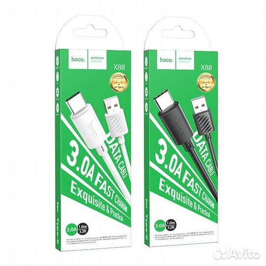 Дата-кабель универ. USB Type-C 1 м, 3А