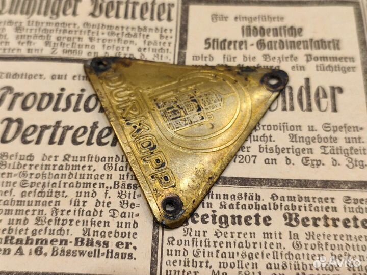 Табличка Dürkopp раскопок Königsberga