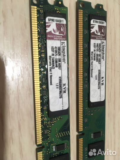 Оперативная память ddr 2 KVR800D2N6/2 1.8v