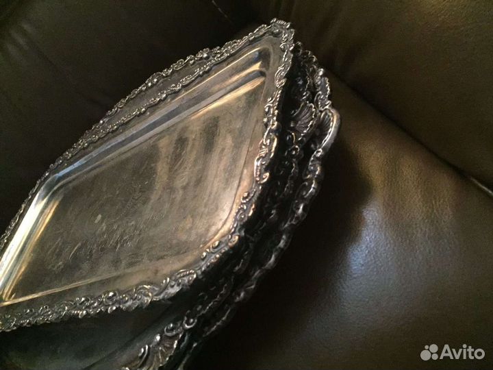 Старинный поднос латунь