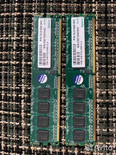 Оперативная память ddr2 2gb 2шт. по 1гб