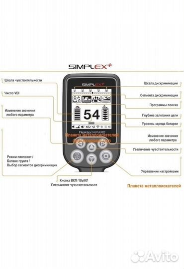 Металлоискатель Nokta Makro Simplex Plus