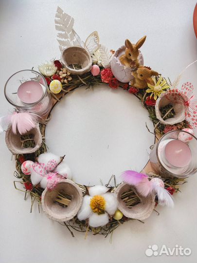 Пасхальная композиция, свеча ручной работы