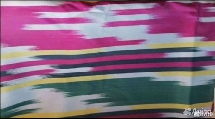 Новый Отрез ткани Узбекский Шёлк Икат Винтаж