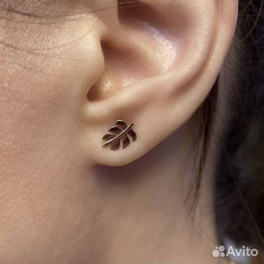 Серьги розовое золото