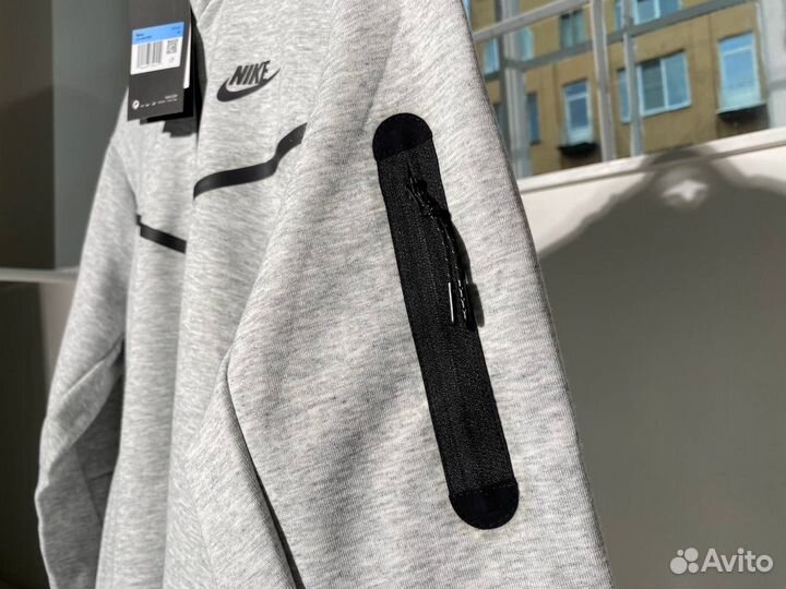 Зип худи Nike Tech Fleece серый