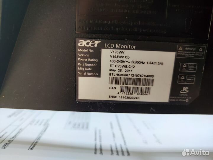 Монитор Acer v193wv