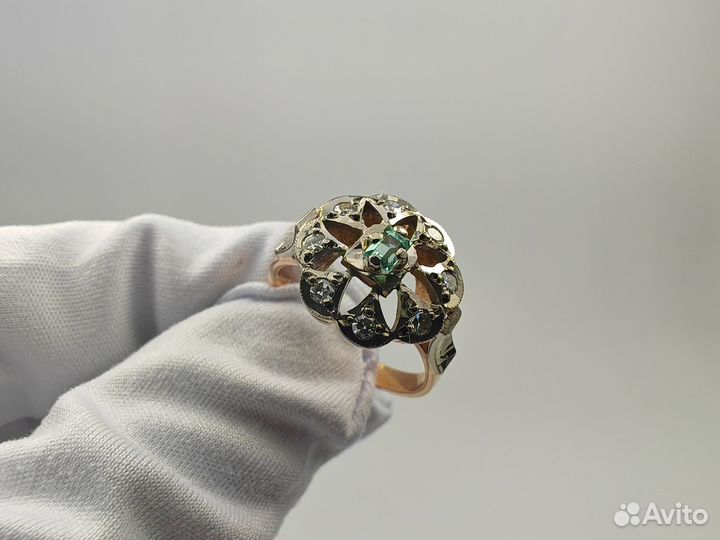 Золотое Кольцо 583 пробы с бриллиантами. Рассрочка