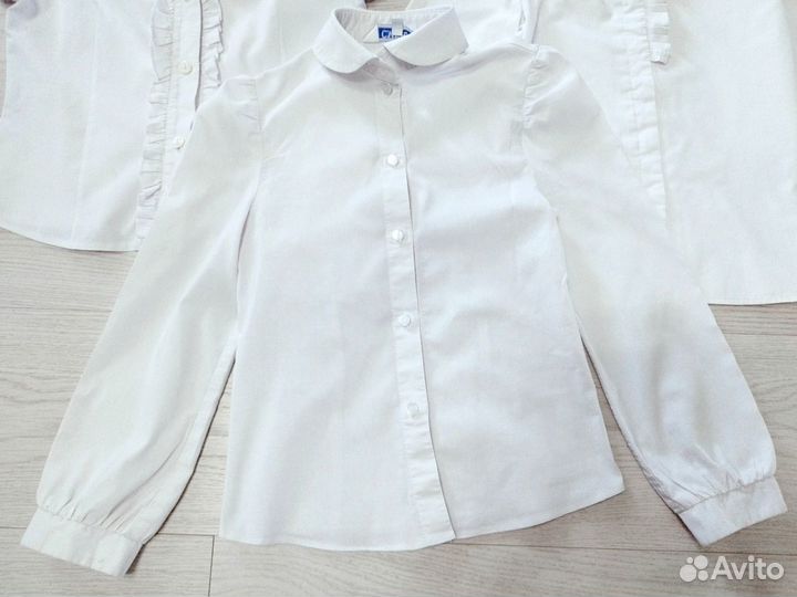 Школьные блузки рубашки пакетом девочки 128-134 см