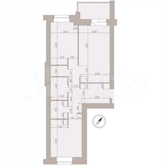2-к. квартира, 71,7 м², 2/9 эт.