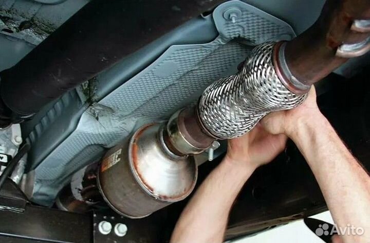 Ремонт гофры глушителя Hyundai Tucson I 2004-10