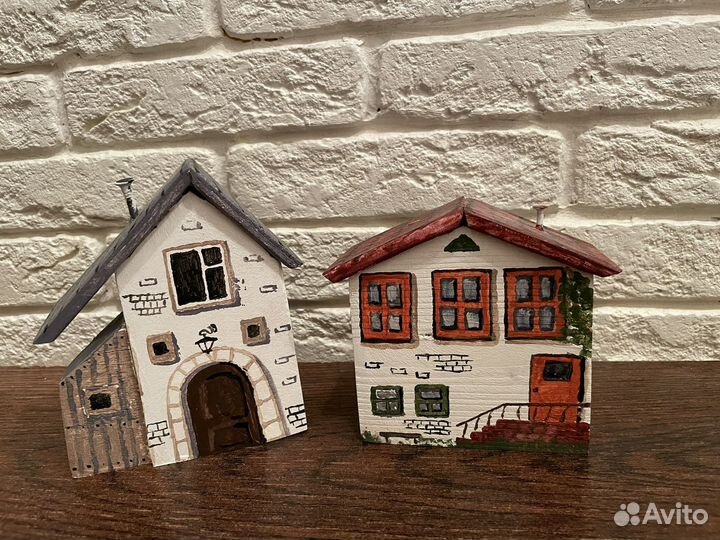 Домик новогодний интерьерный деревянный