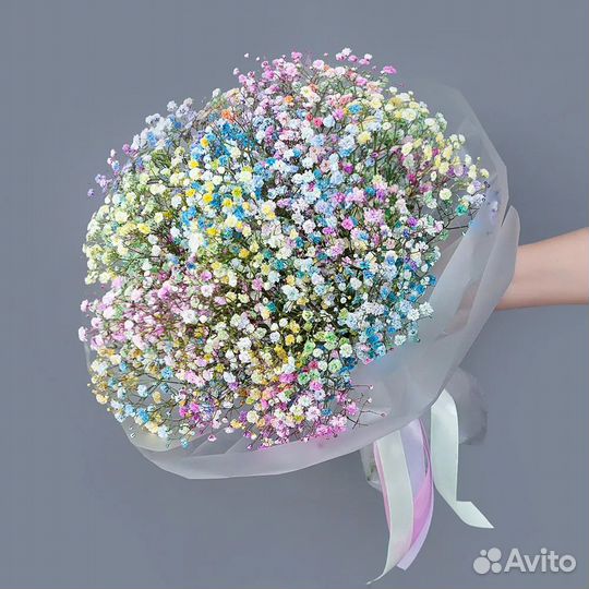 Букет из 9 радужных гипсофил