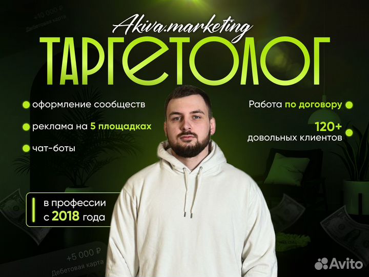 Таргетолог,продвижение в авито, оформление вк