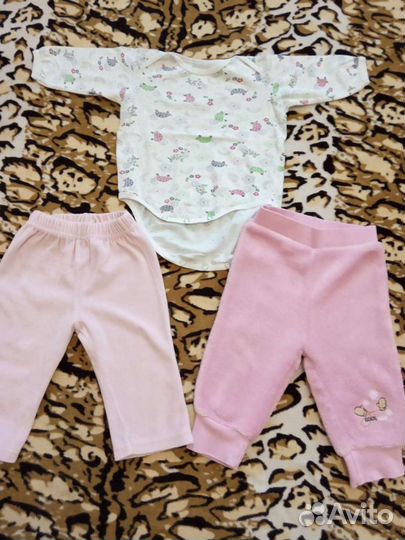 Теплые штанишки и боди на девочку