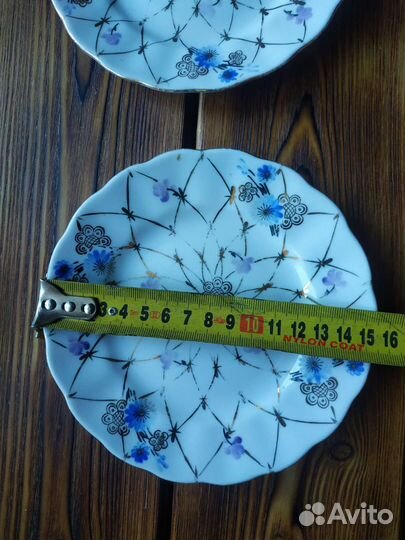 Блюдца васильки золотая сетка лфз СССР