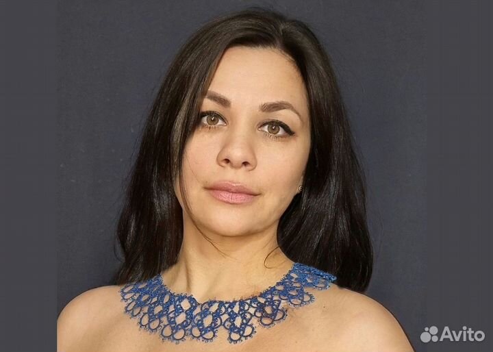 Воротник в технике фриволите 