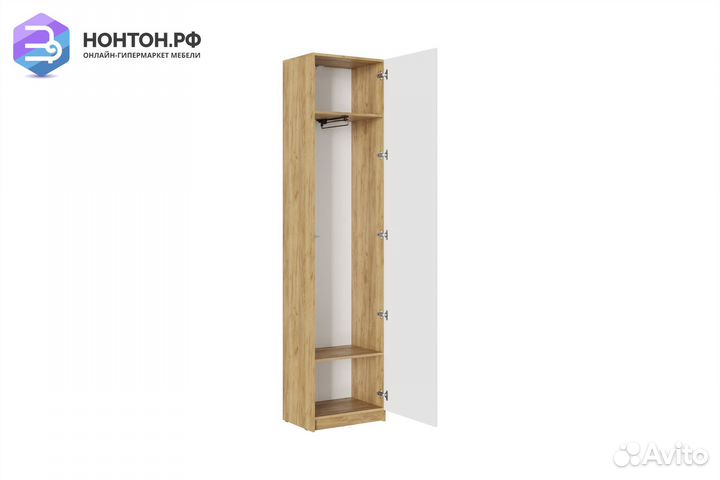 Пенал Бостон дуб крафт золотой / белый глянец