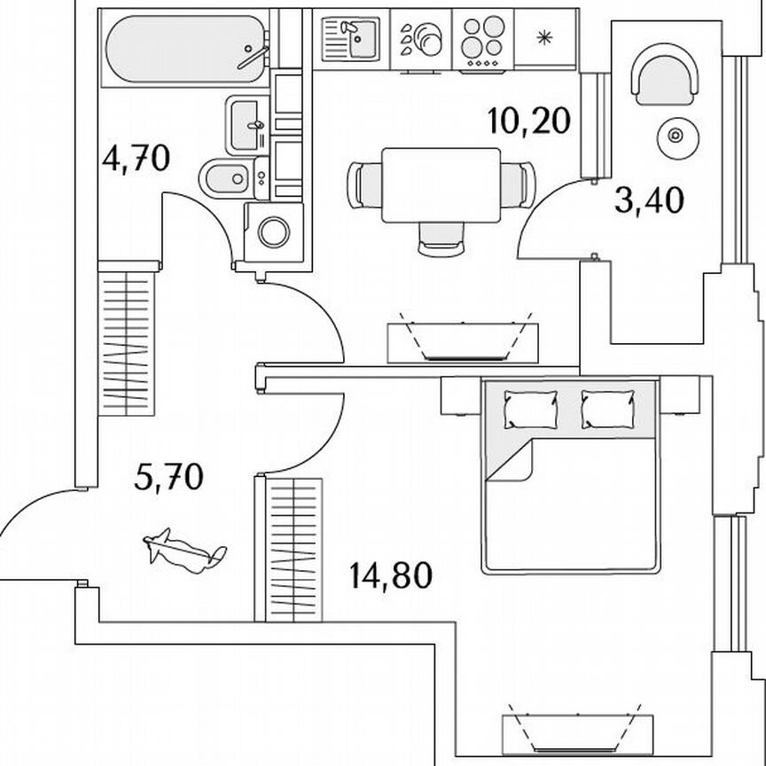 1-к. квартира, 37,1 м², 10/13 эт.